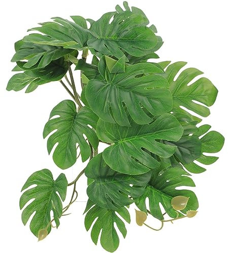 ORFOFE Reptile Plant Hanging Leaf Ornament Artificial Plant Pendant for Reptile Tanks Ideal Hideout Decor for Crested and Leopard Geckos