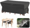 Velway Housse Salon de Jardin Imperméable: Housse de Table Jardin Rectangulaire avec Bande Réfléchissante - 600D Oxford Coupe-Vent Couverture de Protection Meubles Bâche pour Table - Noir 170x95x74cm
