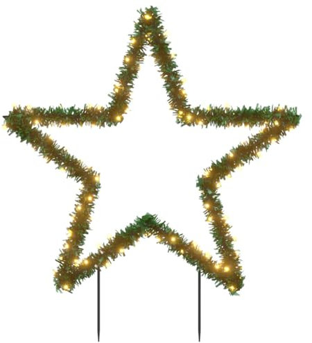 vidaXL Weihnachtsstern, Weihnachtsbeleuchtung mit Erdspießen 115 LEDs, Gartenstecker Stern Beleuchtet 8 Modi, Wasserdicht Weihnachtsdeko Leuchtstern, 85cm