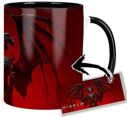 Diablo IV Lilith Tasse Innen & Henkel Schwarz Keramikbecher Mug
