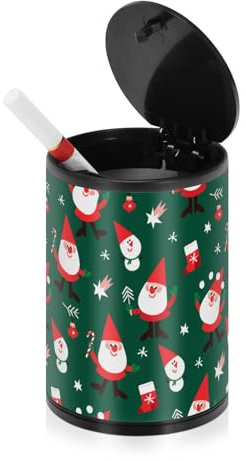 Weihnachtsmann Schneemann Socken Weihnachten Dekorative Aschenbecher für Zigaretten mit Deckel geruchsdicht Edelstahl tragbar rauchfrei bedeckt