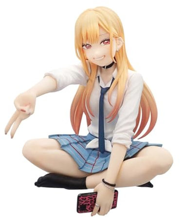 Manga Figur My Dress Up Darling Kitagawa Marin Manga Figur Kitagawa Marin Figur 12cm PVC Figur Schuluniform sitzend Büro Deko Sammelfiguren für die