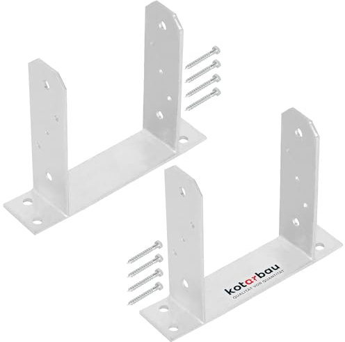 KOTARBAU® 2 Stk. Pfostenträger 160 mm TT Feuerverzinkt Stahl Pfostenträger zum Aufdübeln Betonanker für Pfosten Holzpfosten Pfostenschuh Pfostenanker Zaunpfosten Metall Bodenfuß für Vierkantholzpfoste