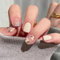 Hebterrka Lot de 24 faux ongles courts carrés à presser - Couverture complète - Fleurs mignonnes pour femme