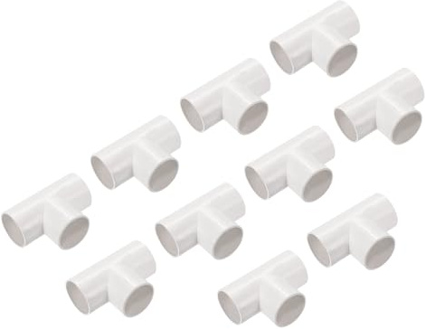 QUARKZMAN 10 Stück PVC Rohrverbinder 40 mm T-förmige Kupplung Weiß | Kanalverbinder, Kupplungsverbinder, Kabelrohr Pipe Fitting Anschluss, für Leitungsinstallation Elektrische Rohre