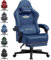GTPLAYER Gaming Stuhl, Atmungsaktiver Bürostuhl, bürostuhl ergonomisch, Hochwertiger - Stoff, Ergonomischer PC Stuhl, 160° Verstellbare Rückenlehne und ausziehbare Fußstütze, Blau