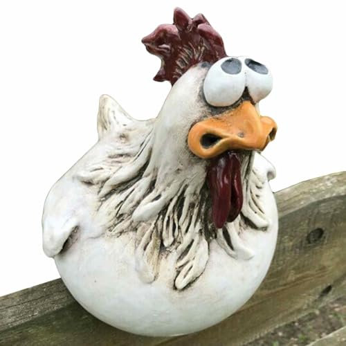 Raypontia Huhn Gartenstecker - Huhn Deko Garten Kunstharz,Huhn Zaunhocker Figuren Huhn Wetterfest,Huhn Gartendeko,Huhn Gartenstecker,Huhn Gartendeko Zaun Gartendeko Für Bauernhof,Terrasse,Rasen(A)