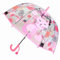 Kinder Regenschirm Kinder mit Kuppeldach Leichtes Niedliches Lustiges Design, Wind- und Regenschutzschirm,Stockschirm in Glockenform Transparent - Geschenke für Kinder (Rosa Katze)