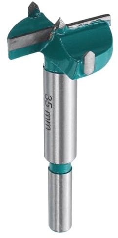 sourcing map Forstner Drill Bit 1-3/8 (35mm) Tungsten Carbide Wood Drill Bit Hole Opener Cutter for Hinge Drilling Woodworking, Green