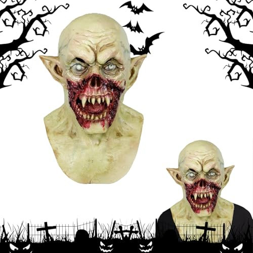 YongSral Vampire Masque Halloween, Masque Halloween Adulte Vampire, Halloween Masque Zombie, Masque Zombie Adulte, Masque Halloween Horreur Vampire, Approprié Halloween, Carnaval, Fête à Thème
