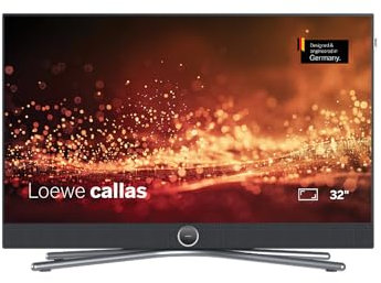 LOEWE Callas Fernseher, Entwickelt in Deutschland, LED Display, HDR10, Dolby Atmos, Smart TV, Full HD, Integrierte Soundbar, HDMI und USB (32 Zoll)
