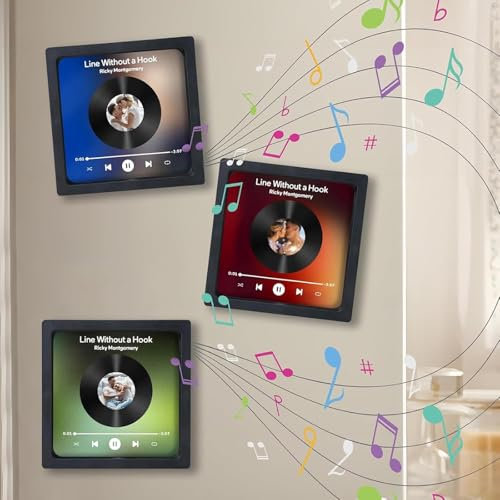 DIY Customized Fridge Sticker with Photo, Custom Album Fridge Magnet with Built-in Music Code Player, Personalized Home Decoration