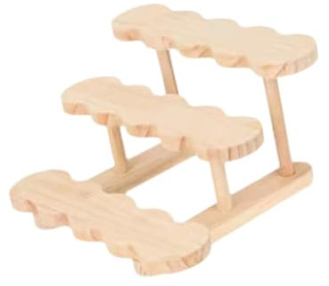 Milageto Espositore in Legno, espositore con ripiano, Versatile espositore a scaletta, espositore per Dessert con ripiano per Statuette, 3 Strati