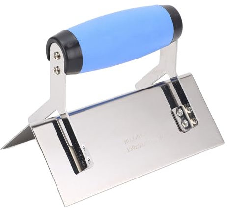Stainless Steel Corner Plaster Trowel, 90 Degree Right Angle External Corner Tool for Wall Floor Projects, with Rubber Handle, Provides Comfortable Grip