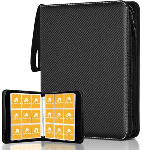CaptainFive Sammelkarten Album für 900 Karten, 9 Pocket 50 Seiten, Karten Sammelalbum Album, Sammelkarten Ordner, Karten Binder für TCG, MTG, Yugioh-Karten, Geschenk für Kartensammler (Schwarz)