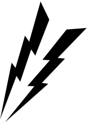 Lightningg - Set di 2 adesivi adesivi per casco da moto, a di fulmine, adesivi per computer portatili, veicoli, adesivi decorativi per finestrini auto, decalcomanie decorative per bici