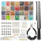 USHOP Schmuckherstellung Set,Schmuck Selber Machen Set,mit Anhängerdraht,Zangen,Karabinerhaken,für Ringe,Ohrringe und Schmuckherstellung