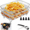 Ninja Heißluftfritteuse Zubehör，3 Stück 304 Edelstahl Air Fryer Racks Korb, Stapelbar Luftfritteuse Racks Heißluftfritteuse Racks Luftfritteuse Korb Air Fryer Tray Grillrost Rack