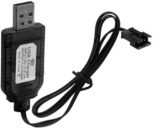Chargeur USB RC 7,4V pour Batteries LiPo avec Connecteur SM 3 PIN Compatible avec Voitures RC, Drones, Bateaux Et Jouets Télécommandés, Sécurisé avec Protection Et Indicateur LED