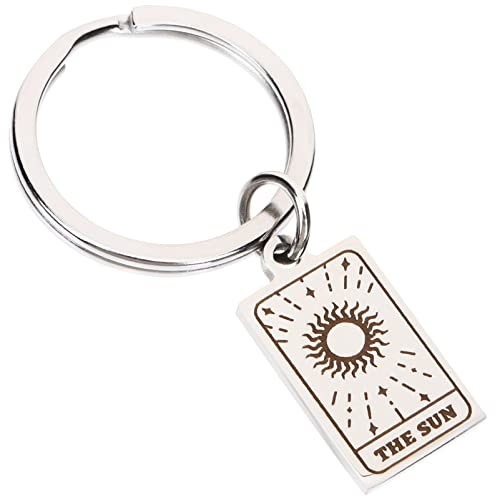 MUCKLILY Vintage Schlüsselanhänger Sonne Aus Edelstahl Modisches Retro-design Anhänger Für Taschen Und Rucksäcke Geeignet Für Damen Herren Und Junge Mädchen Praktisches Accessoire Und Gesch