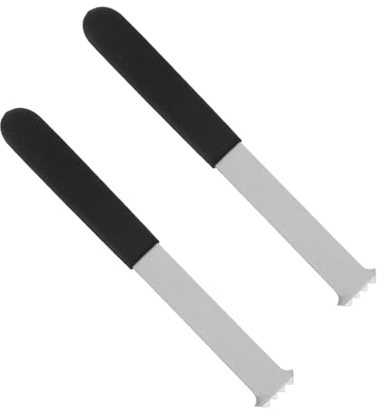 2 Pcs Paver Removal Tool with Double Joint Scraper & Micro-Tooth Groove, Non-Slip Rubber Handle Paver Lifter Splitter Puller & Extractor Cutting Tool for Patio Lawn Garden Brick Block Replacement