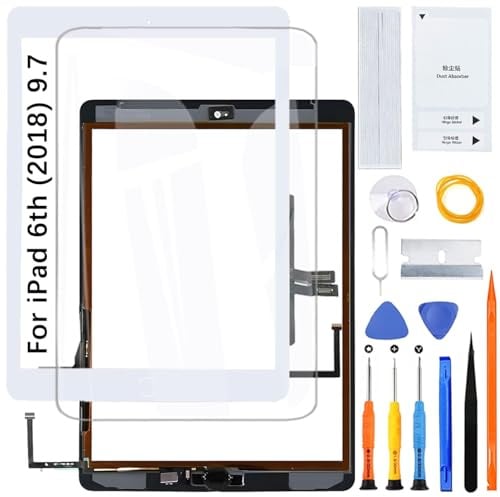 H&LYCYJ Touchscreen Bildschirm für iPad 6 2018 9.7 Weiß mit Home Button | Kein LCD,Werkzeugsatz tragen,Bildschirm ersetzen,für Modelle:A1893 A1954