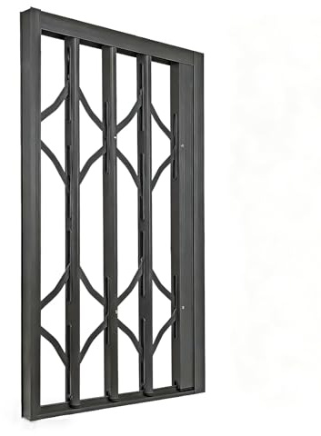 Fenstergitter aus Aluminiumlegierung, unsichtbar verschiebbar und faltbar, for Schutz vor Einbrüchen, for Schlafzimmer und Büro(W39.4xH31.5/100X80CM)