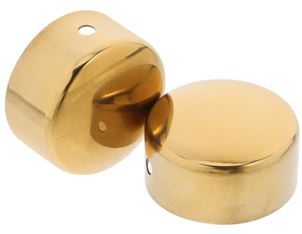 KONTONTY 2Pcs Stainless Steel Handrail End Caps with 45 Finish, Stair Railing Fixing Cover, Metal Handrail Fittings for Porch and Staircase