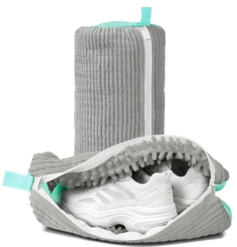 Gifray Trainer & Shoe Washing Machine Bags, 2 Pack Reusable Laundry Bags for Washer & Dryer - 39x19cm, Fits Trainers, Sneakers, Running Shoes, Canvas Shoes, Grey