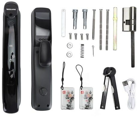 Intelligentes Türschloss, 8 Möglichkeiten, Fingerabdruck-Passwort, NFC-Schlüssel, virtuelles temporäres Passwort, App, Fernbedienung, Anti-Hebel-Alarm, Gehäuse aus