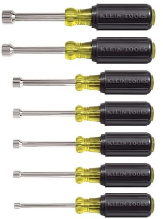 Klein Tools 631 7-teiliges Steckschlüsselset mit gepolsterten Handgriffen und 3 Zoll Schaft