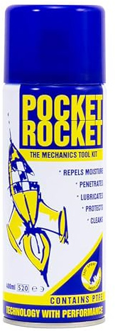 Aerosol Solutions Pocket Rocket Advanced PTFE Penetrating Moisture Repellent Spray, Penetrates, Lubricates, Repels Moisture & Protects Against Corrosion, 400 ml