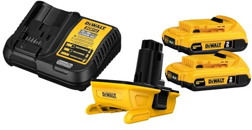 DEWALT 20V MAX Battery Adapter Kit, 18V to 20V, 2 Batteries and Charger Included (DCA2203C)