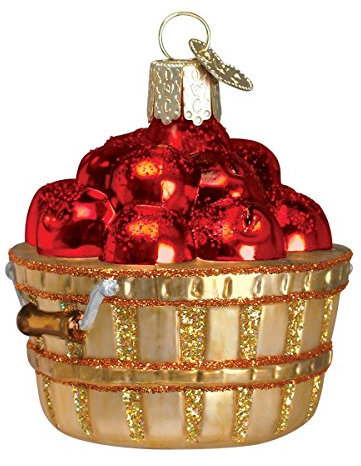 Old World Christmas Fruit Selection Glass Blown Ornaments for Christmas Tree Apple Basket