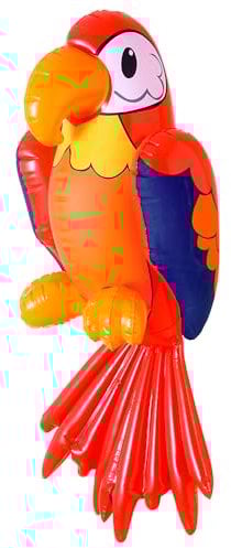 W WIDMANN MILANO Party Fashion 2465P - Aufblasbarer Papagei, Größe circa 60 cm, Dekoration, Mottoparty, Karneval