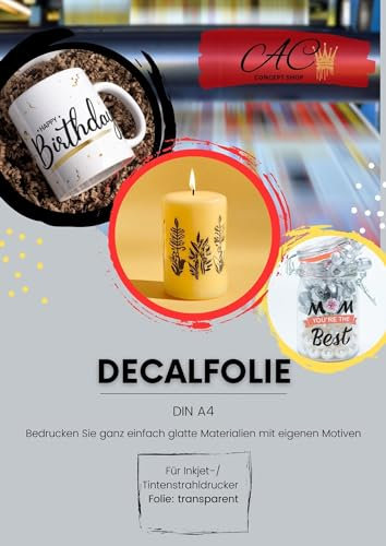 Print4Life 2 sheets Inkjet Inkjet water slide decal sheet film ceramic sheet transfer paper A4 white Double Layer / 2-component film