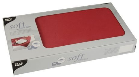 Papstar 100 Mitteldecken, stoffähnlich, Vlies Soft Selection 80 cm x 80 cm rot