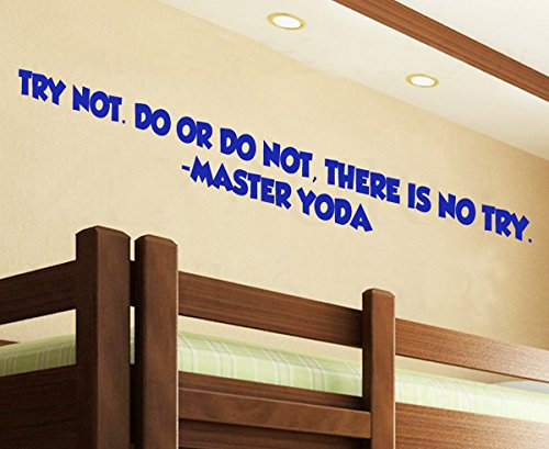 Wandsticker PVC hommay masteryoda Yoda Sprichwort Home Decor Art Sticker Tapete kann abgenommen werden x10.2 cm 91,4 cm