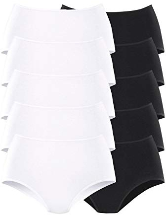 Goin Damen Slips Taillenslips von | 10 Stück (56/58, 5 x schwarz | weiß)