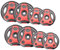 Bad Company K-Grip Hantelscheiben mit Griffen I Kunststoff ummantelte Gewichte 30/31 mm I 4 x 2,5 kg, 4 x 5 kg (schwarz/rot)