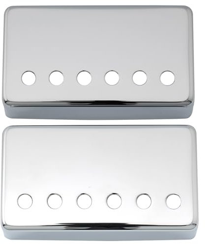 Musiclily 50/52mm Métal Capot Micro Humbucker Pickup Covers Set pour Guitare électrique, Chrome(Set de 2)