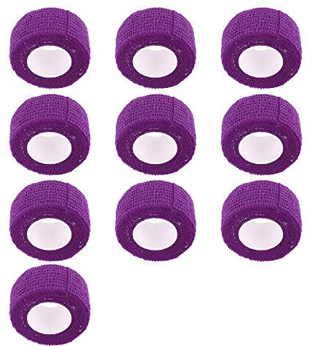 Mintice 10 X Self Adhesive Cohesive Wrap Bandages Strong Elastic First Aid Tape Purple Color for Wrist Ankle Sport 4.5mx2.5cm