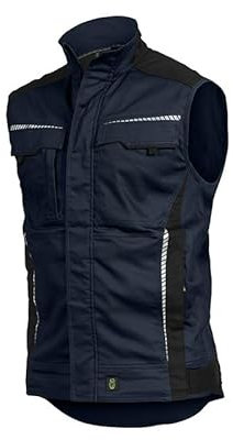 Leibwächter Arbeitsweste – Robuste & atmungsaktive Handwerker Weste für Arbeit & Handwerk – Stretchstoff – reflektierende Details – marine – Gr. XL