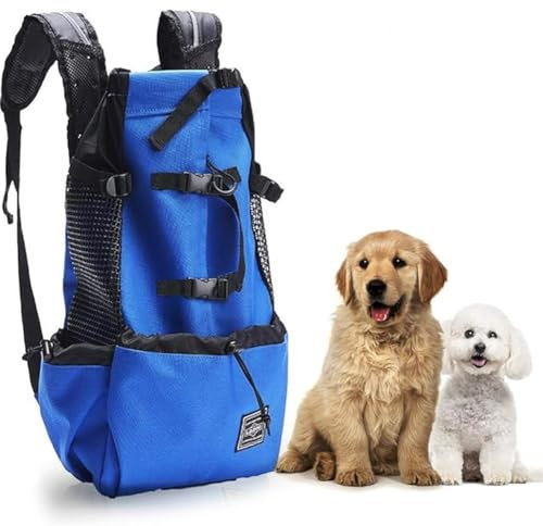 Woolala, Zaino leggero per cani di piccola e media taglia, approvato dai veterinari, borsa sicura da viaggio, facile da trasportare e per risparmiare spazio, colore blu, taglia XL