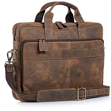 KomalC 16-Zoll-Aktentaschen aus Leder, Laptop-Kuriertaschen für Männer und Frauen, beste Büro-, Umhängetasche