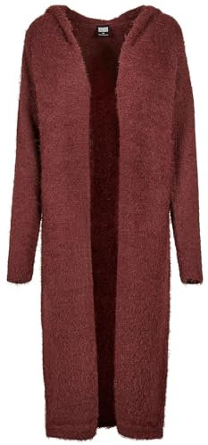 Urban Classics Ladies Hooded Feather Cardigan Cherry S