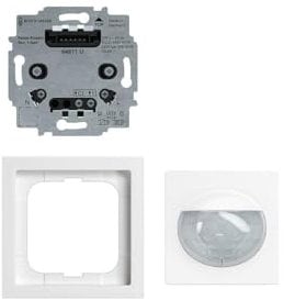 Busch-Jaeger 64764 UJ-84 Busch Wächter 180 Flex Komplettset Komfort Sensor Multilinse Relais-Einsatz Future linear Abdeckrahmen 1-Fach Studioweiß 2CKA006800A3024