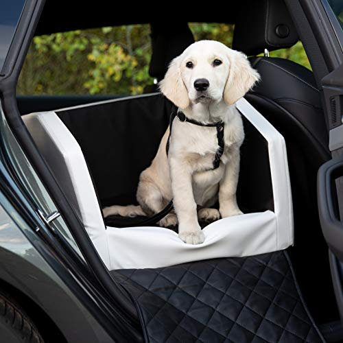 CopcoPet Rücksitz Hundeautositz Autohundebett Hundebett Transportbett Autoschondecke (55 x 90 x 38 cm, Schwarz)