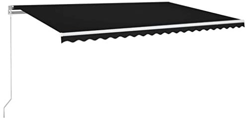 vidaXL Gelenkarmmarkise Einziehbar Markise Sonnenmarkise Balkonmarkise Sonnenschutz Sichtschutz Fenster Terrasse Garten 500x350cm Anthrazit