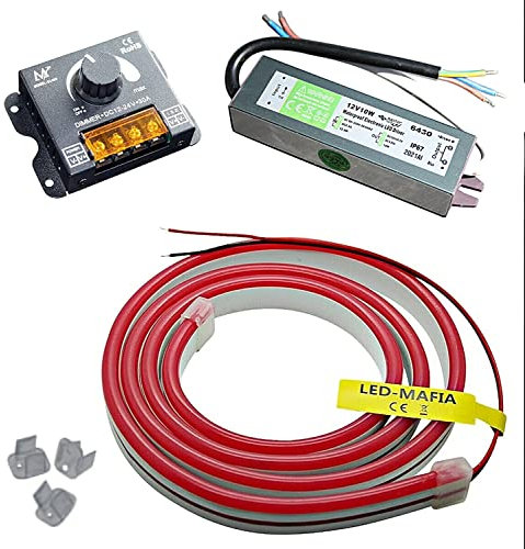 12V / 230V (Netzteil) + Dimmer LED Streifen Stripe Licht Unterbankbeleuchtung Saunabeleuchtung Saunalampe (Warmweiß, 1m - 29,95€/m)